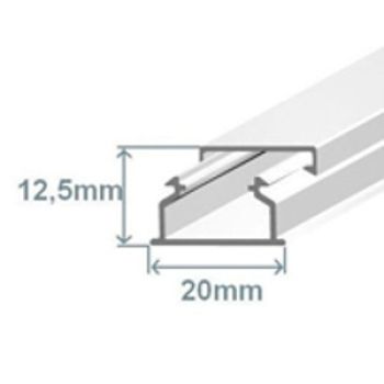 CALHA PLAST. BRANCA - 20X12.5MM - 2M