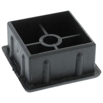 TACO PLAST. INT. QUAD. PRETO - 16X16X1.0MM - 4UN