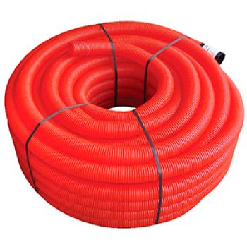 TUBO CORRUGADO VERMELHO ROLO - 110MM - 50M
