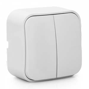 INTERRUPTOR DUPLO SALIENTE QUAD. BRANCO