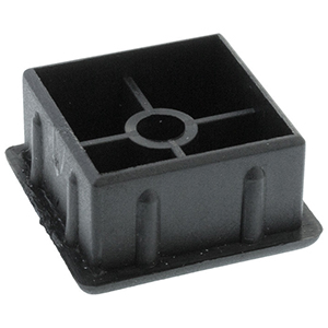 TACO PLAST. INT. QUAD. PRETO - 60X60X1.5MM - 4UN