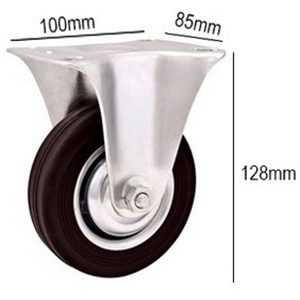 RODIZIO 100MM FIXO BORR. PRETA - 100X85 - 128MM