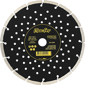 DISCO DIAMANTE SEGM. ESPECIAL LASER CONSTR. 230MM