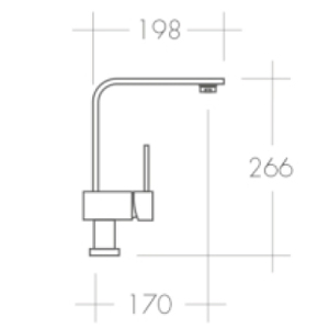 PRISMA-MONOC. COZINHA/BALCAO BICA ALTA CROM.