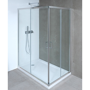 RESG.BASE VIDRO TRANSP. 5MM CROM PARMA - 140X80CM