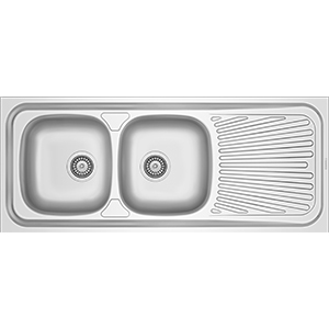 BANCA EMBUTIR 2 PIA INOX - 1200X500MM