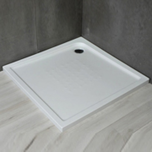 BASE CHUV. ACR. C/VALV. BRANCO GALIA - 80X80X5CM