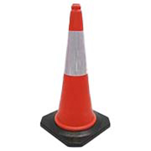 CONE SINALIZACAO PLASTICO VERM/BRANCO - 75CM