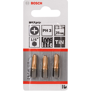 BITS PHILIPS PH3 MAX GRIP 25MM - 3UN