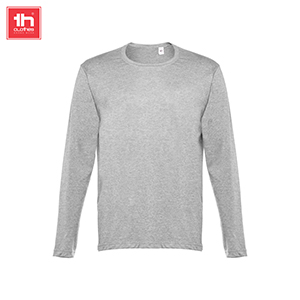 T-SHIRT M/COMP - 150GR -100% ALG-CINZA MATIZADO-XL